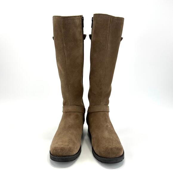 UGG Australia Winter Knee High Tall Riding Boot Size 7 Tan Suede Wool Lining - Picture 4 of 13